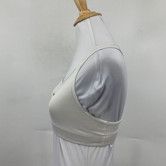 Nike Sports Bra Women XS Extra Small Snow Gray Dri Fit Unpadded Racerback Swoosh - Picture 5 of 12